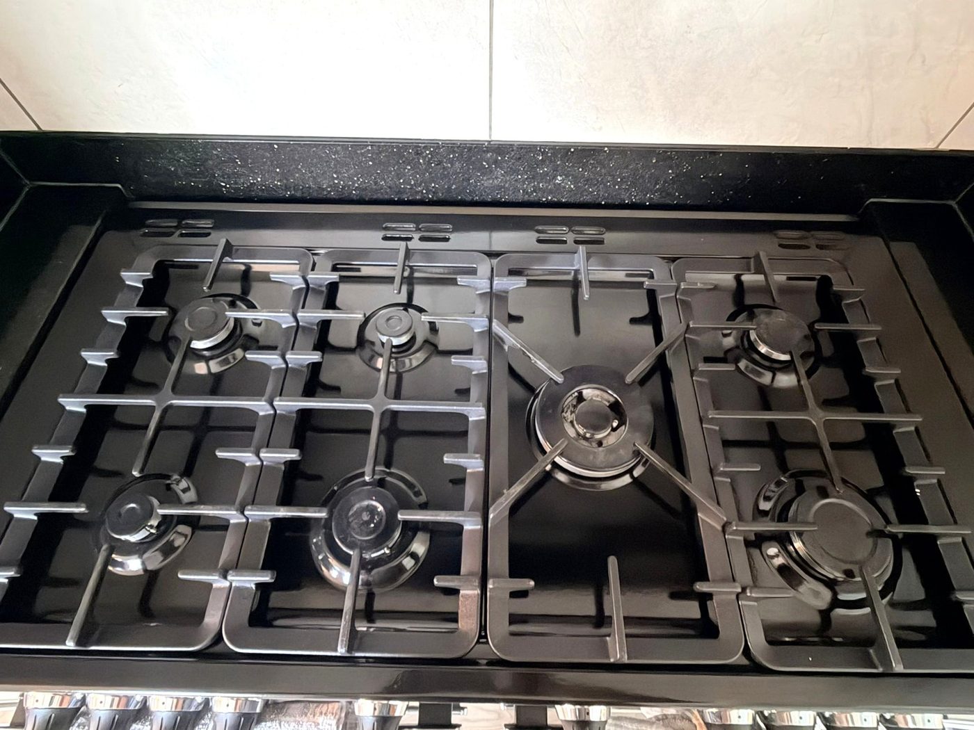 A spotless gas hob after a deep clean